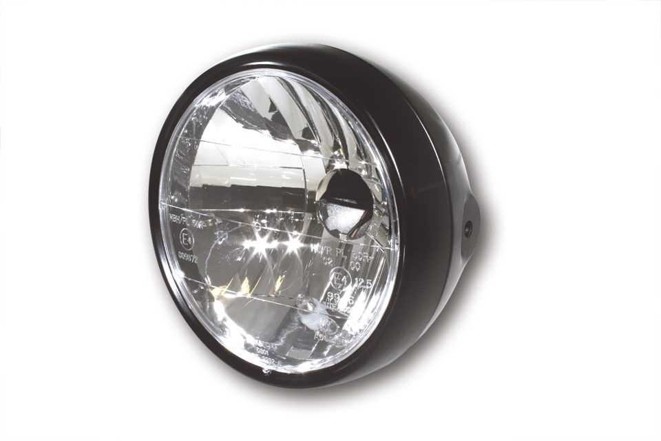 Headlight universal model Flat black 6 1/2 (E-mark) H4